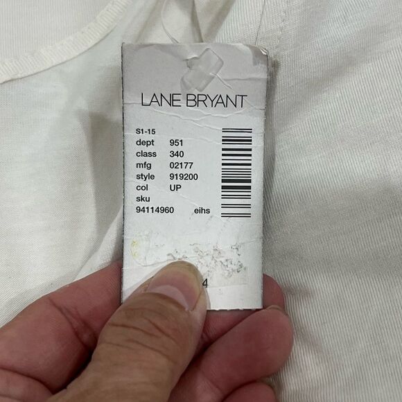 NWT Lane Bryant 3/4 sleeve V-neck cream off white top size 22-24 - Picture 4 of 8